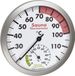 TFA Dostmann analoge sauna thermo-hygrometer, 40.1055.50, meting van temperatuur en luchtvochtigheid in de sauna, met comfortzones, hittebestendig, zilver/wit, Ø 120 mm