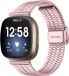 Strap-it Luxe RVS horlogeband - stalen bandje geschikt voor Fitbit Versa 3 / Fitbit Sense - rosé pink