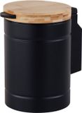 Relaxdays Badkamerprullenbak - 3 l - Wandmontage - RVS - Zwart