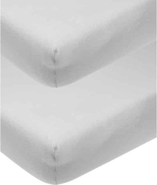 Meyco Baby Uni hoeslaken wieg 2-pack - light grey - 40x80/90cm