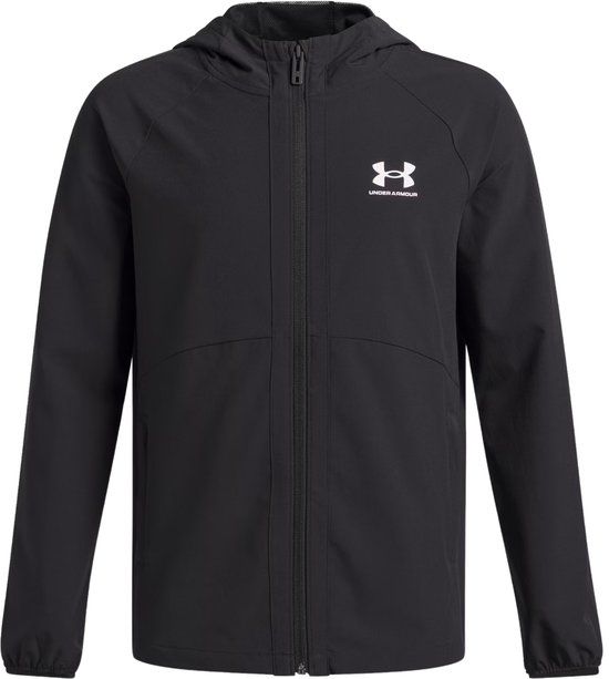 Under Armour UA VIBE WOVEN WINDBREAKER-BLK Jongens Sportjas - Zwart - Wit