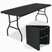 LifeGoods Opvouwbare Tafel - 180x70 cm - Zwart - Rechthoekig - 8 Personen