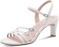 Tamaris - Dames - Sandalen met hak - Wit - Maat 39