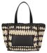Viola Castellani Sac en paille tressée, noir-beige, avec anse en cuir hydrofuge, 32x21 cm