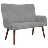 vidaXL 2-Zits Sofa Lichtgrijs 115 x 61 x 87 cm fluweel