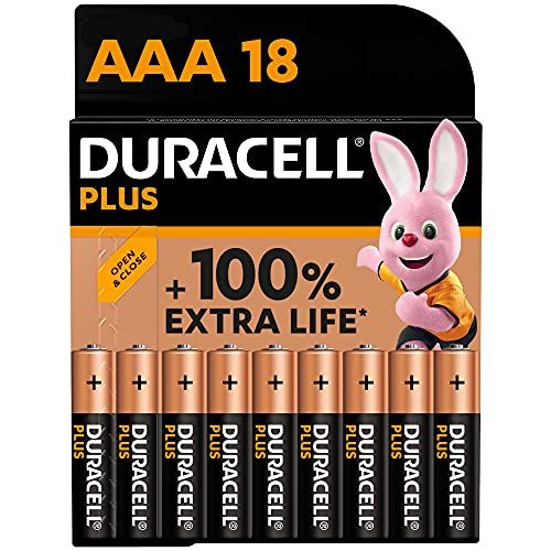 Duracell NEW Plus AAA Micro alkaline batterijen, 1.5V LR03 MN2400, 18-pack [Amazon exclusive]