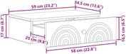 vidaXL Wandgemonteerde Zijtafel 59 x 34,5 x 17 cm Bewerkt hout Betongrijs