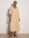 Apricot Tapestry Ikat Midi-jurk Mosterd