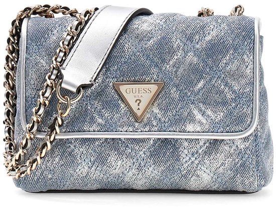 GUESS Giully II Mini Schoudertas Metallic Denim Lichtblauw