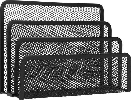QUVIO Bureau organizer - 3 vakken - Draadstaal