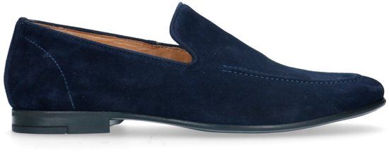Manfield Heren Blauwe Suède Loafers Maat 42