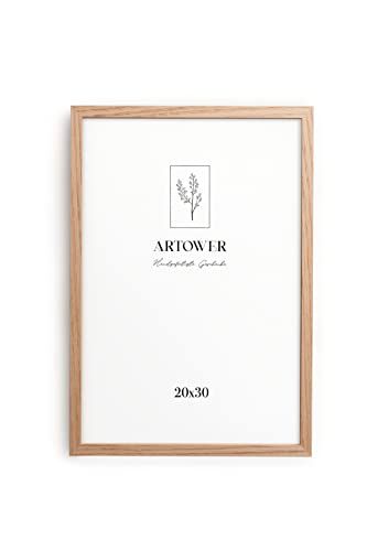 Generic Artower Fotolijst 20 x 30 cm natuurlijk hout eiken dunne lijst | posterlijst grote vintage collage | Picture Frame 20 x 30 cm | houten fotolijst | houten fotolijst poster van echt hout