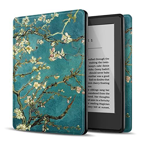 TNP Products TNP-hoesje voor Kindle 10e Generatie - Slim & Licht Smart Cover Case met Auto Sleep & Wake voor Amazon Kindle E-reader 6\" Display, 10e Generatie 2019 Release (Damask Black) 10th Gen Almond Blossom - Van Gogh