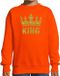 Bellatio Decorations Shoppartners Bv Oranje Koningsdag gouden glitters print - King - sweater / trui - kinderen - kleding - met gouden print 96/104 (3-4 jaar)