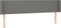 vidaXL Hoofdbord met randen 183x16x78/88 cm stof donkergrijs