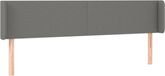 vidaXL Hoofdbord met randen 183x16x78/88 cm stof donkergrijs