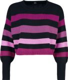 R.E.D. by EMP R.E.D. Rock-Engineered Design Zwart-paarse gestreepte trui - Dames - L