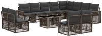 vidaXL Tuinbank Set 13 st Grijs en Donkergrijs polyrattan