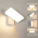 Riserva Riserva buitenwandlamp LED, 16 W, 350 graden draaibaar, wit, modern, 3000 K warm wit, IP65, industriële aluminium buitenverlichting voor entree, terras, garage, balkon