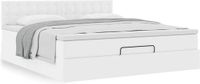 vidaXL - Ottoman bed met matras - 160x200cm - Kunstleer - Wit