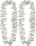 Boland Hawaii krans/slinger - 2x - Tropische kleuren zilver