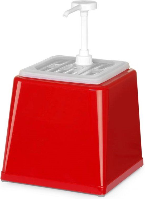HENDI Sausdispenser met pomp – 2,5L – BPA-vrij – Rood – 230x210x327 mm