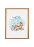 Komar Fotolijst hout Oak met muurschildering "Bambi Good Night" als set - Grootte: 30x40 cm