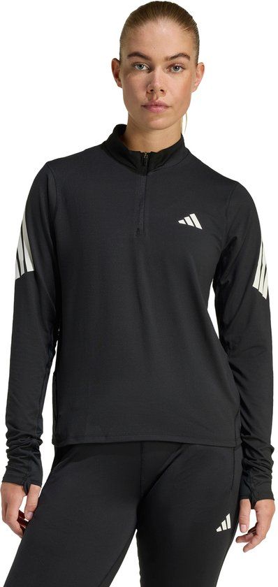 Adidas Performance Adi365 Iconic Hardloopsweater Met Halflange Rits - Dames - Zwart