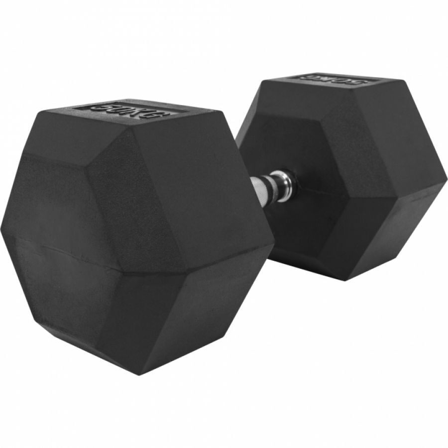 Gorilla Sports Gorilla Sports Dumbell - 50 kg - Gietijzer (rubber coating) - Hexagon