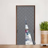 Sekey Thermogordijn Deur – Verduisterend & Isolerend – Warmte- en Koudebescherming – Winddicht Magnetisch Deur Voor Balkon & Woonkamer – Zelfklevend Klittenband – 100x210 cm – Donkergrijs