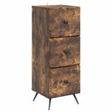 vidaXL Ladekast Gerookt eiken 33 x 34,5 x 90 cm Bewerkt hout