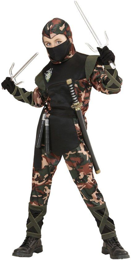 Widmann Ninja Soldaat Camouflage Kostuum Jongen Maat 158