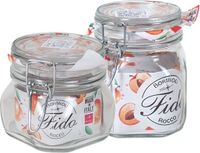 Bormioli Rocco weckpotten inmaakpotten set - 2x stuks - 500 ml/750 ml - met beugelsluiting - voedsel voorraadpotten