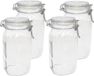 Bormioli Rocco 8x Weckpot/inmaakpot 1,5 liter met rubberen ring, klepdeksel en beugelsluiting - Voorraadpotten