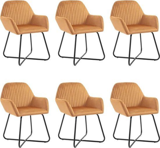 vidaXL Eetkamerstoelen 6 stuks fluweel crèmekleurig