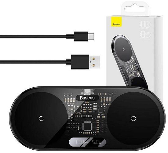 Baseus 20W USB-C & USB-A Car Charger - Black