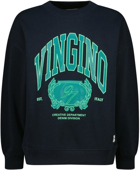 Vingino Nestore Jongens Sweater Katoen Donkerblauw Maat 140
