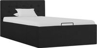 vidaXL Bedframe met hydraulische opslag stof donkergrijs 100x200 cm