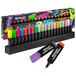 Westcott Markeerstiften, E-744250 00, 20 stuks, neon- en pastelkleuren, set van 20 stuks, highlighter markers met organisatiesysteem, lijndikte 2-5 mm, premium inkt uit Duitsland