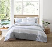 Nautica Home Eastport Collectie | Dekbedset - 100% katoen, ultrazacht en omkeerbaar, kreukvrij beddengoed, inclusief 2 decoratieve bonuskussens, queensize, blauw