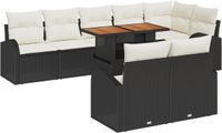 vidaXL Tuinset, 9-delig, zwart, polyrotan
