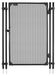 Portail de clôture de piscine, portail de clôture de piscine enterrée de 1,2 x 0,75 m, kit de porte de clôture de sécurité extérieure avec loquet métallique et butée, maille Teslin PVC de 352 g/m², tube carré, installation facile, noir