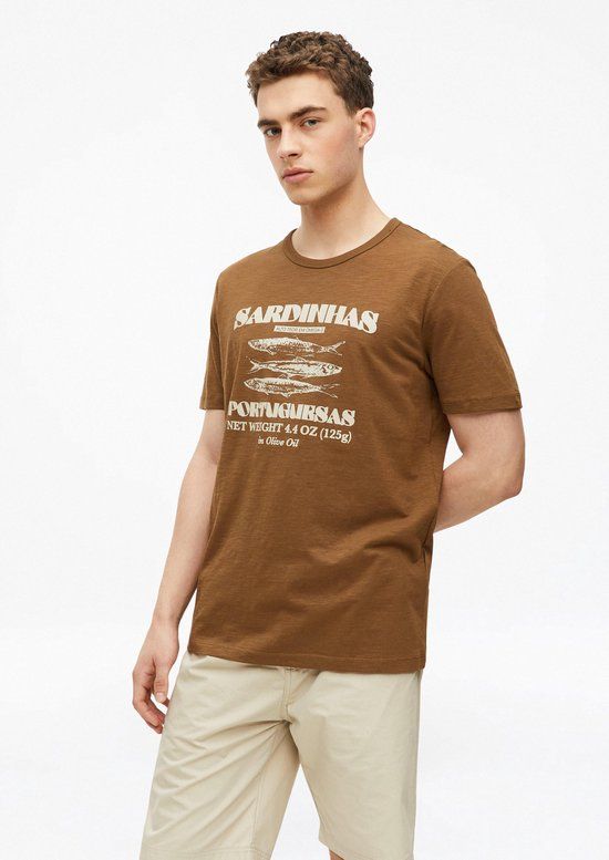 s.Oliver T-shirt met ronde hals en korte mouwen voor heren, 3XL, bruin