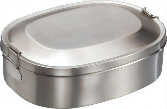Mato RVS Lunchbox - Zilverkleurig - Ovaal - Met Vergrendelbare Deksel