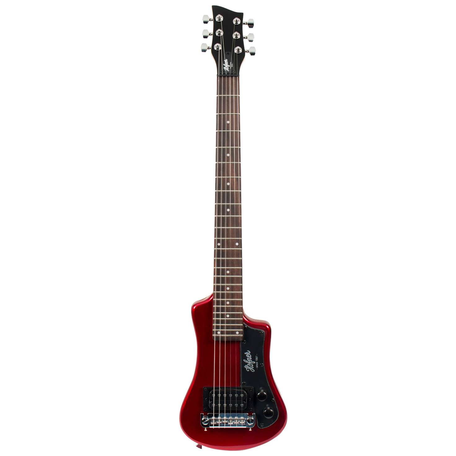 Hofner Shorty CT Red elektrische reisgitaar