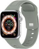 By Qubix - Square siliconen band - Grijsgroen licht - Geschikt voor Apple Watch 44mm / 45mm / 46mm / 49mm