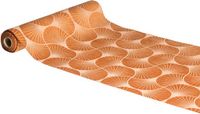 Chaks Tafelloper op rol - 2x - ginkgo print - terracotta - 28 x 300 cm - polyester