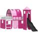 Lit simple lit mezzanine pour enfants blanc et rose 90 x 200 cm métal