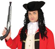 FIESTAS GUIRCA Trabuco zuiger met liggende piraat, 60 cm, piratenkostuum, accessoires voor carnaval, Halloween, themafeesten, volwassenen, kinderen, zilver, bruin