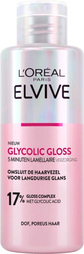 L&#39;Or&#233;al Paris Elvive Glycolic Gloss 5 Minuten Lamellaire Verzorging - voor dof, poreus haar - met glycolic acid voor glanzend haar - 200 ml
